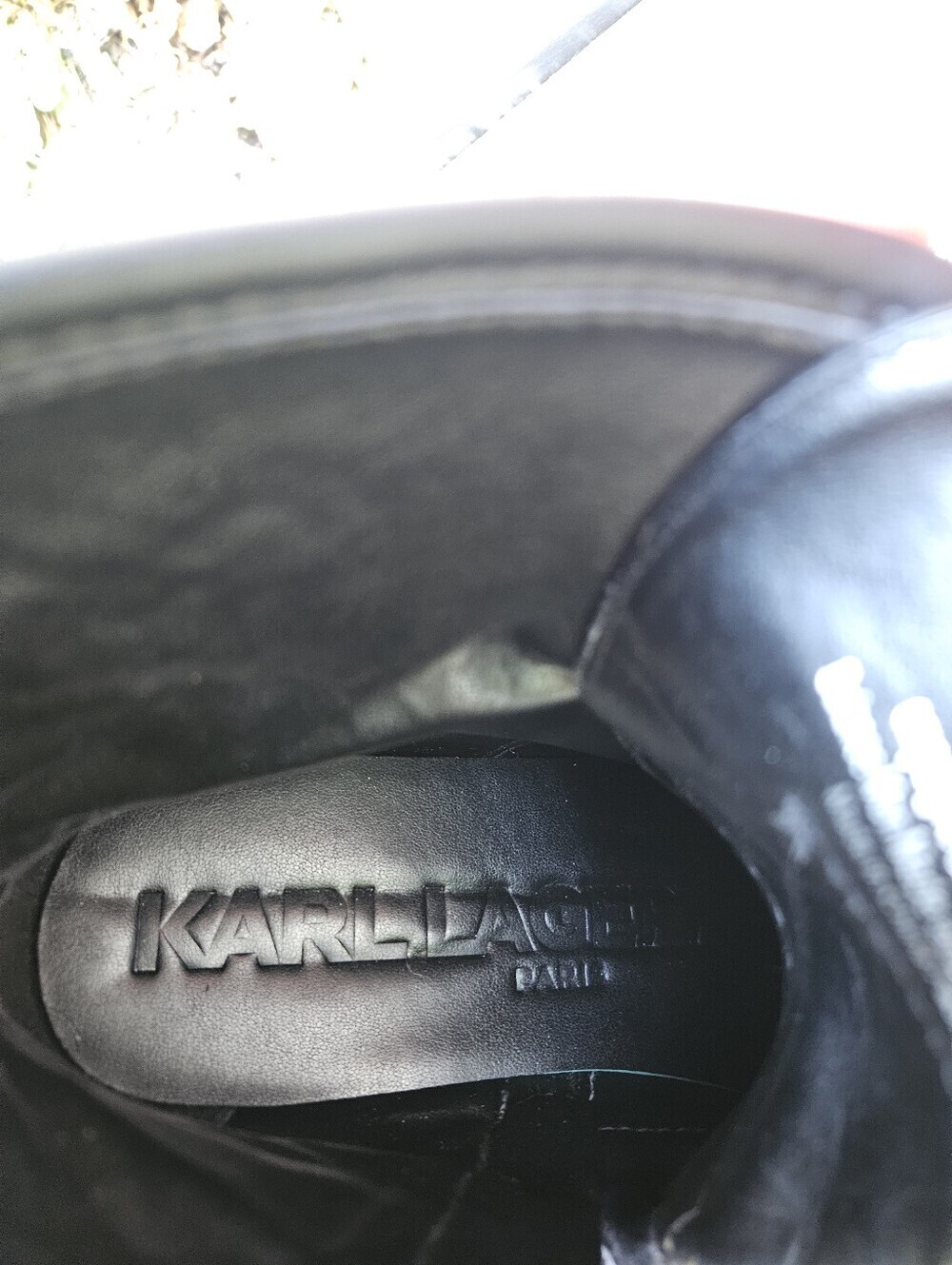 Karl Lagerfeld Dixie black applique combat boots size 8 - Picture 10 of 12